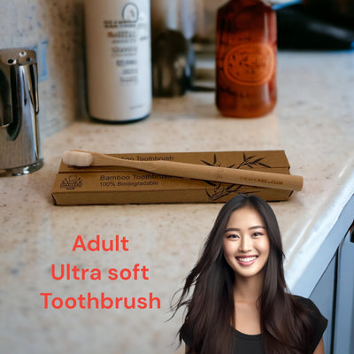 Adult sized, Ultra Soft, Biodegradable, Bamboo Toothbrush (2 Pack)